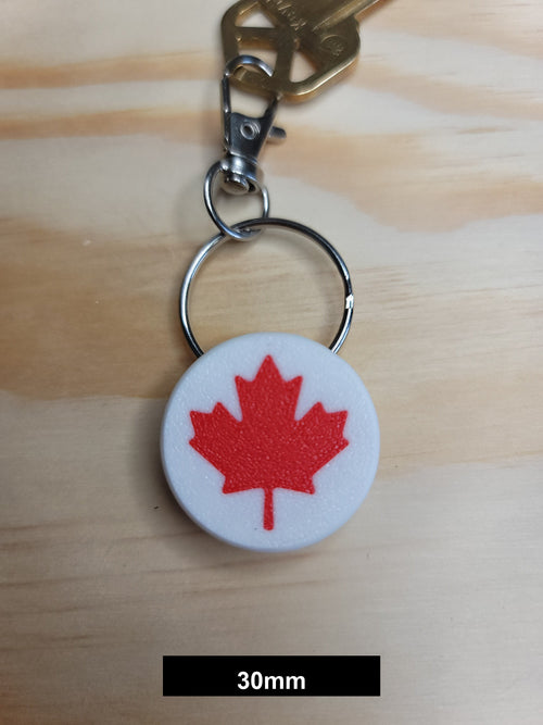 3D Printed Maple Leaf Keychain Fob – Multicolor Canadian Zipper Pull
