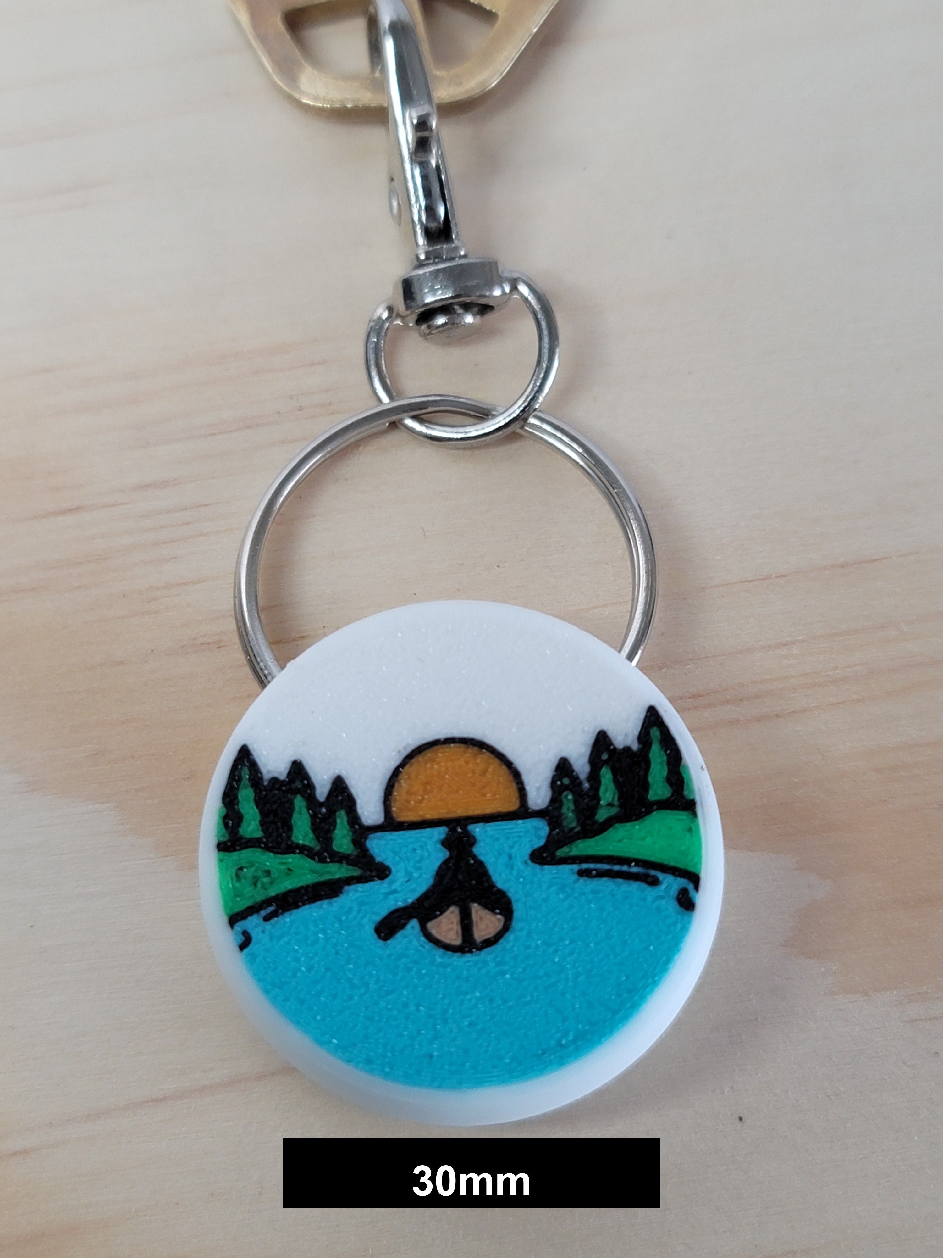 3D Printed Canoe Keychain Fob – Multicolor Paddling Zipper Pull