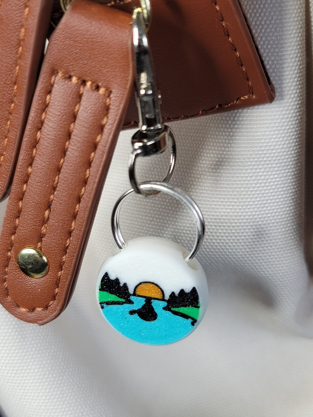 3D Printed Canoe Keychain Fob – Multicolor Paddling Zipper Pull