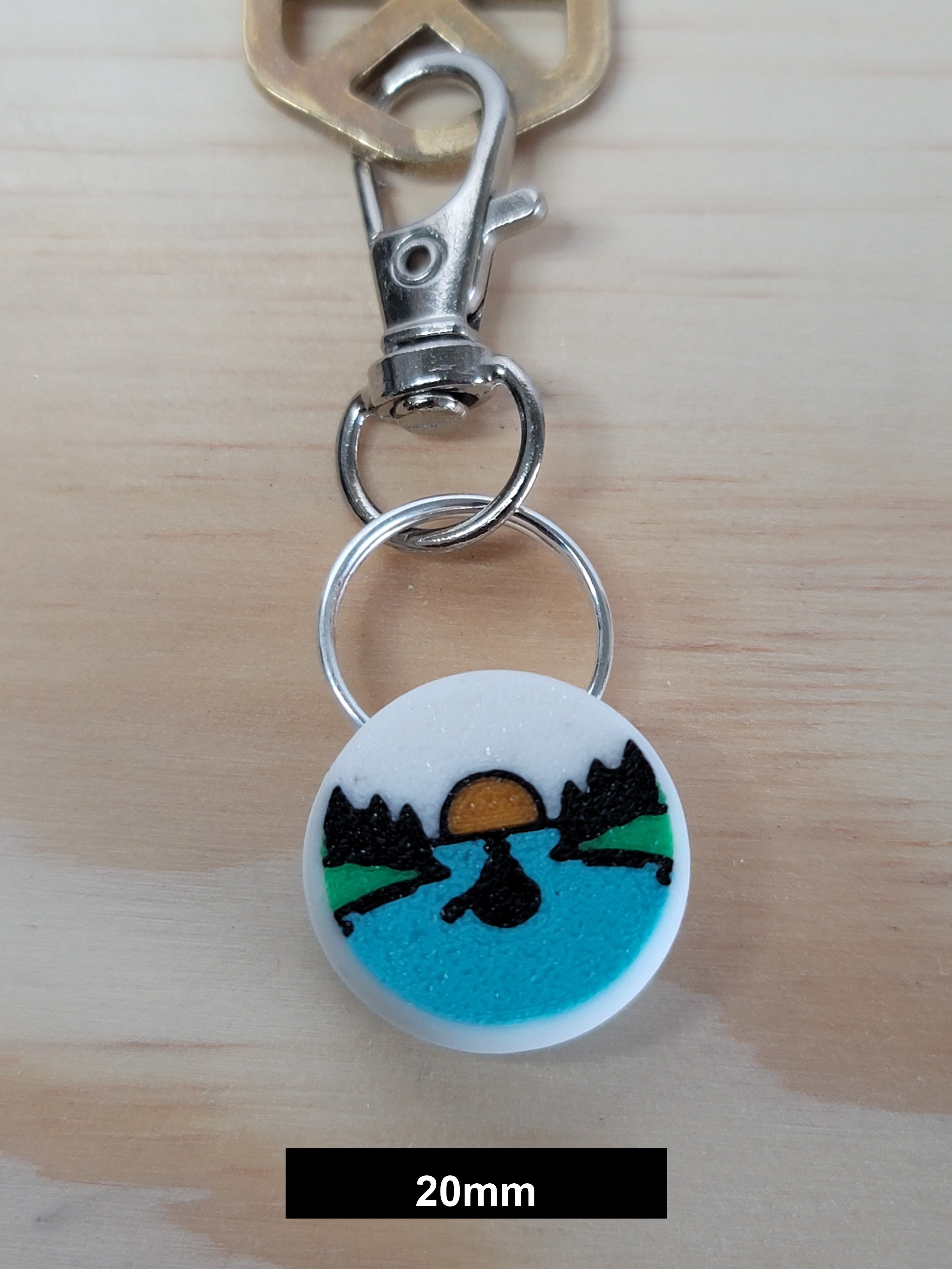 3D Printed Canoe Keychain Fob – Multicolor Paddling Zipper Pull