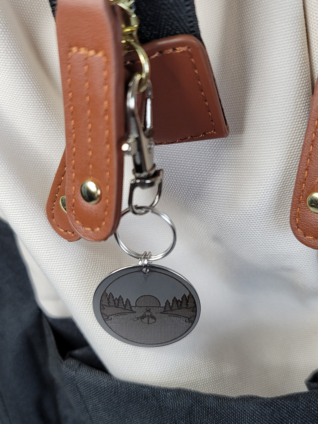 Laser Engraved Canoe Keychain Fob – Steel Paddling Zipper Pull