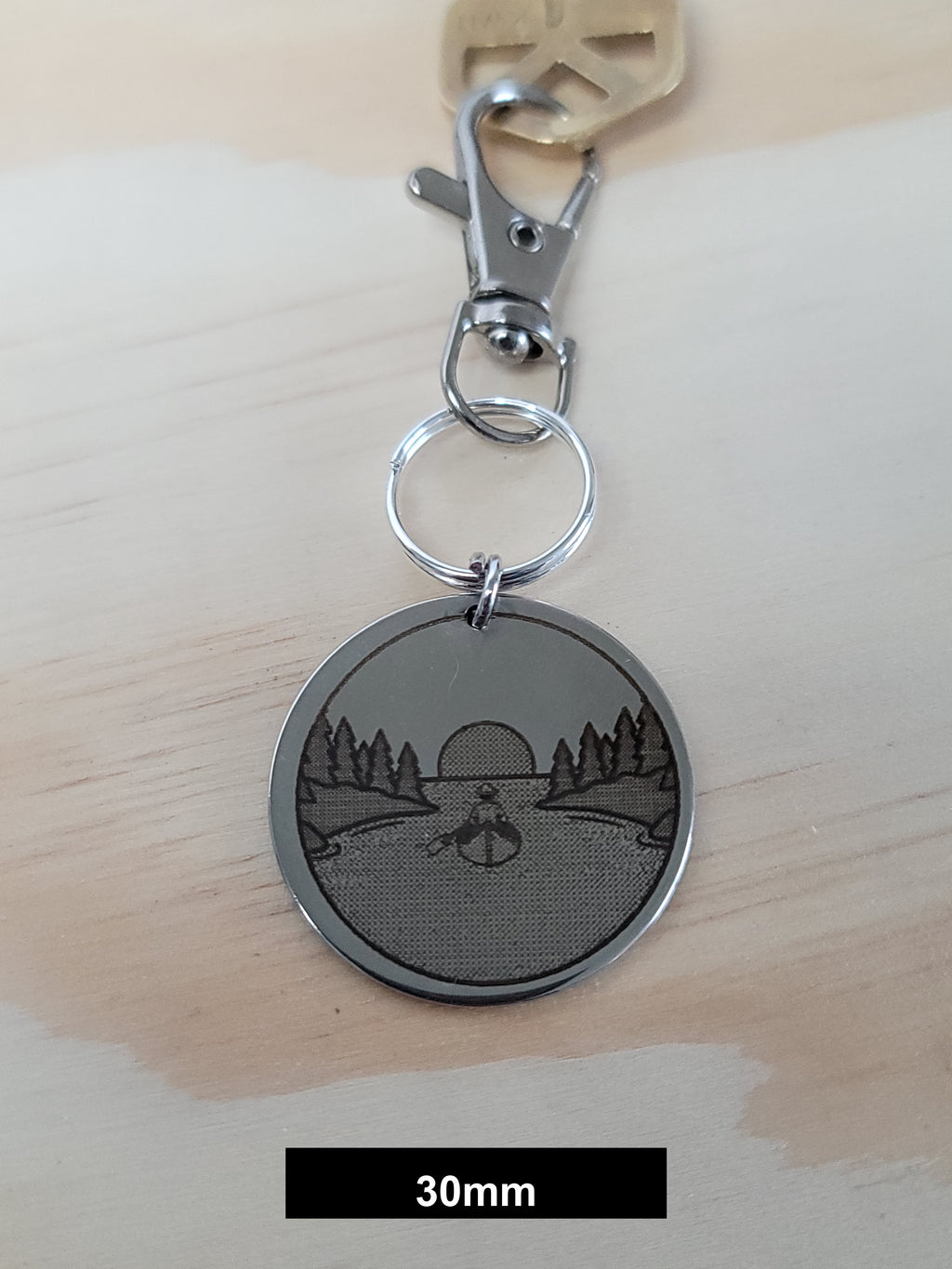 Laser Engraved Canoe Keychain Fob – Steel Paddling Zipper Pull