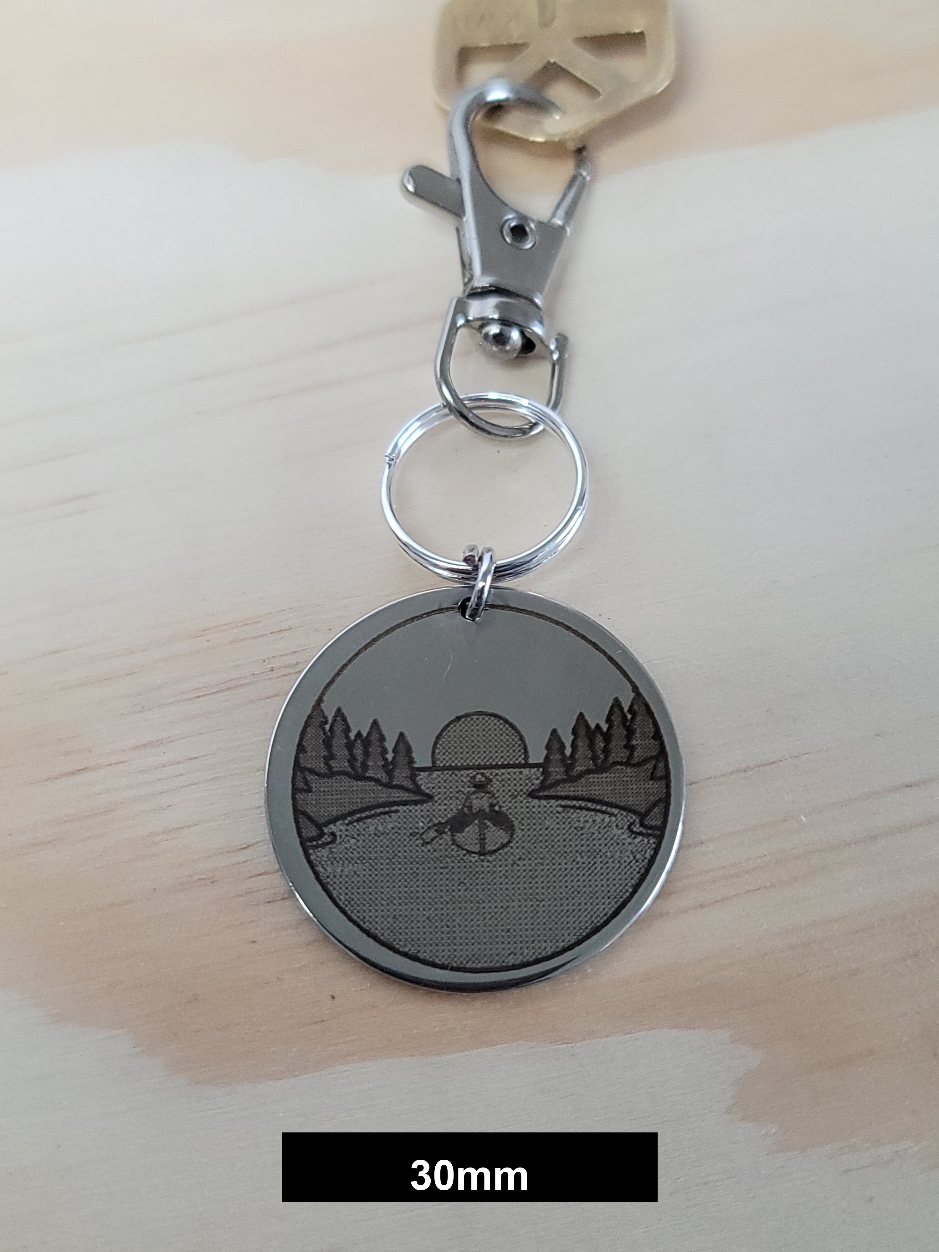Laser Engraved Canoe Keychain Fob – Steel Paddling Zipper Pull