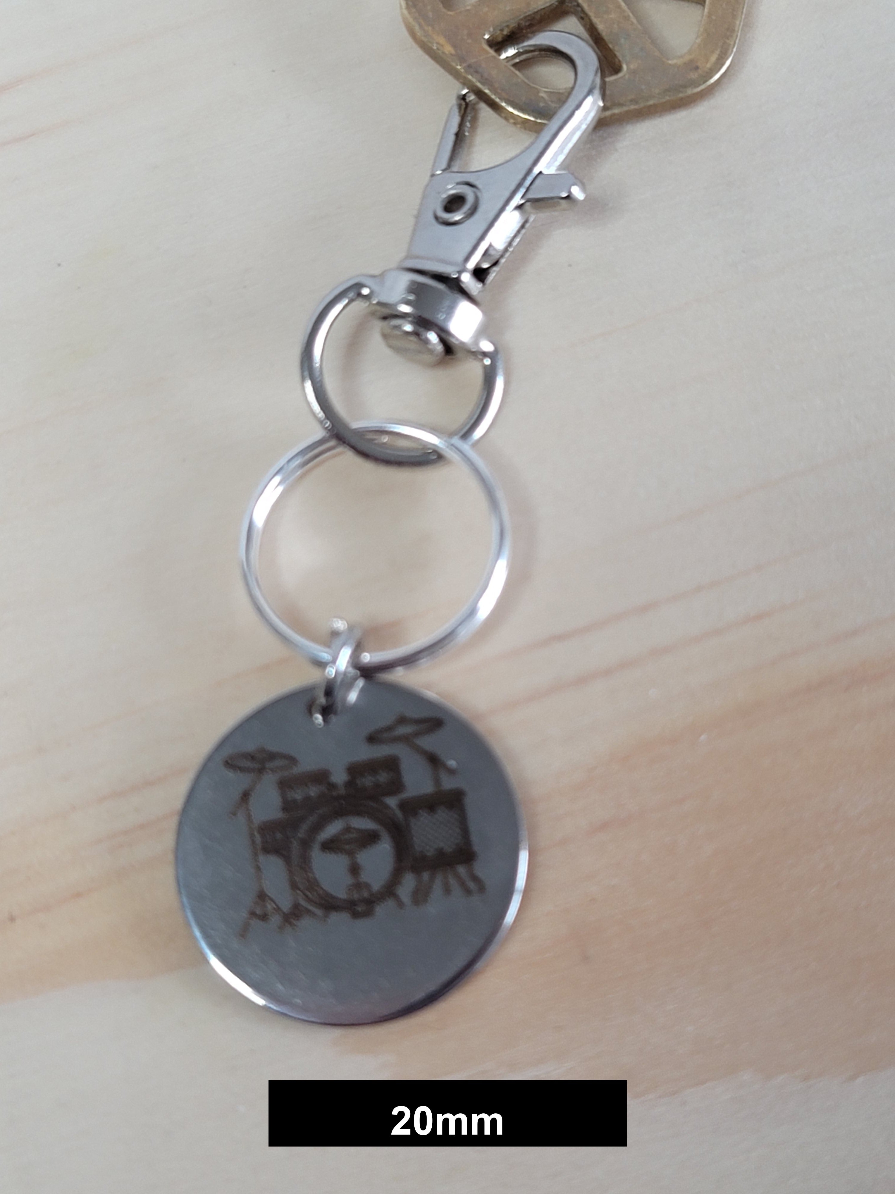 Drum Kit Engraved Fob