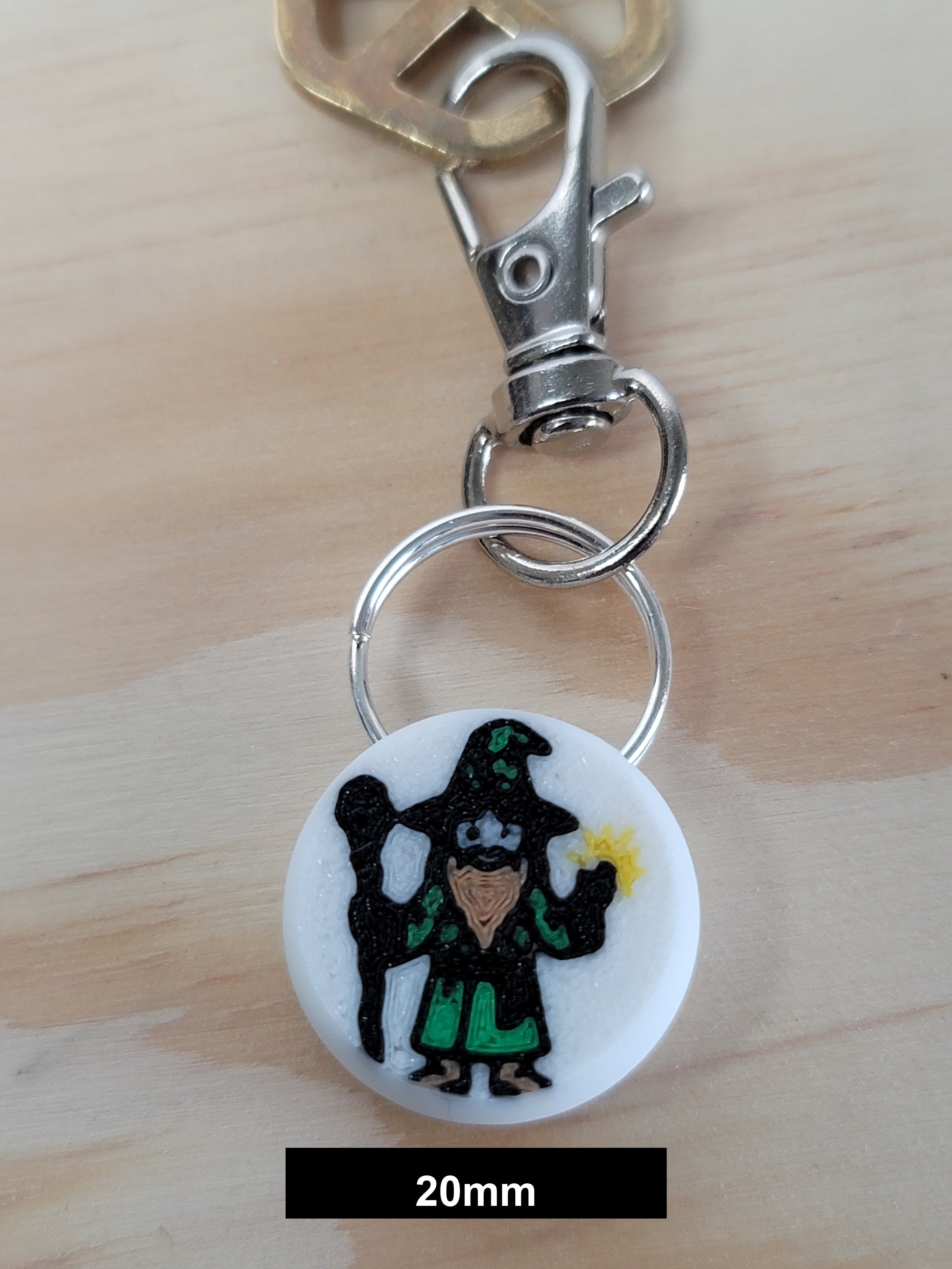 3D Printed Magic Keychain Fob – Multicolor Wizard Zipper Pull Accessory