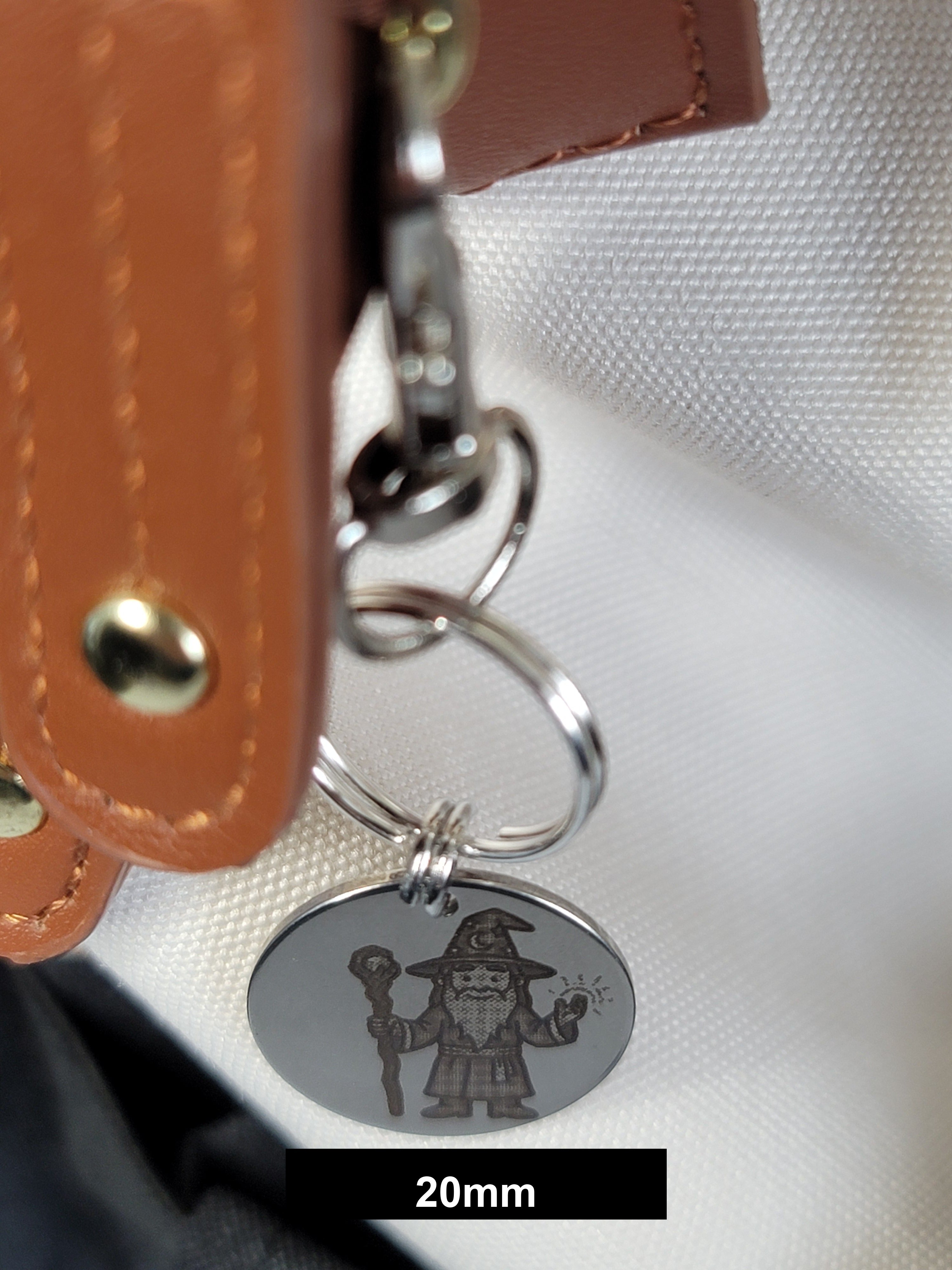 Laser Engraved Magic Keychain Fob – Steel Wizard Zipper Pull