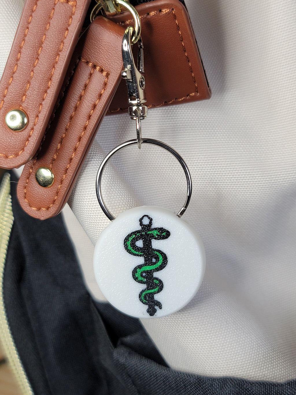 3D Printed Medical Keychain Fob – Multicolor Healthcare Zipper Pull
