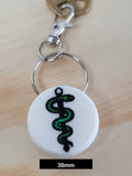 3D Printed Medical Keychain Fob – Multicolor Healthcare Zipper Pull