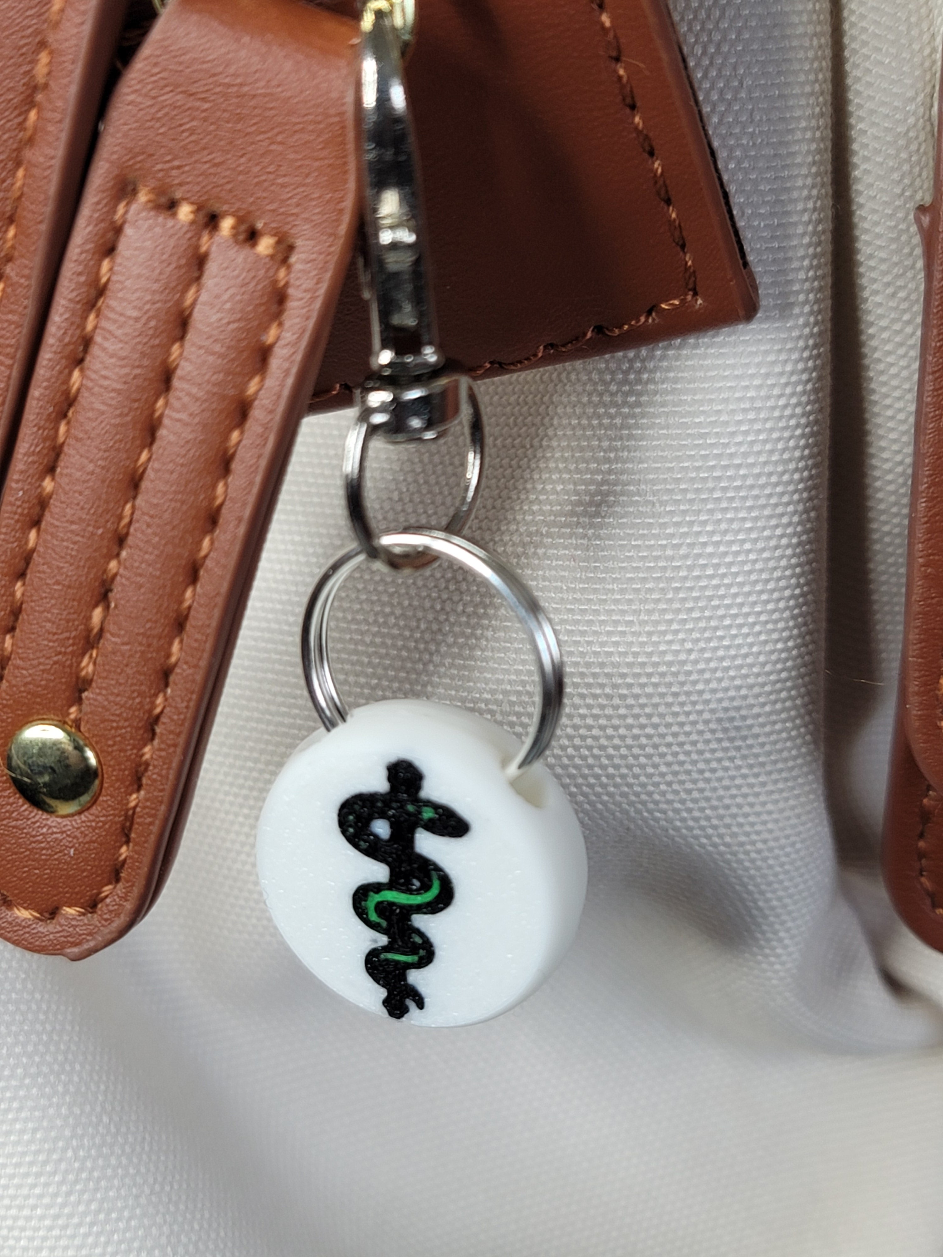 3D Printed Medical Keychain Fob – Multicolor Healthcare Zipper Pull