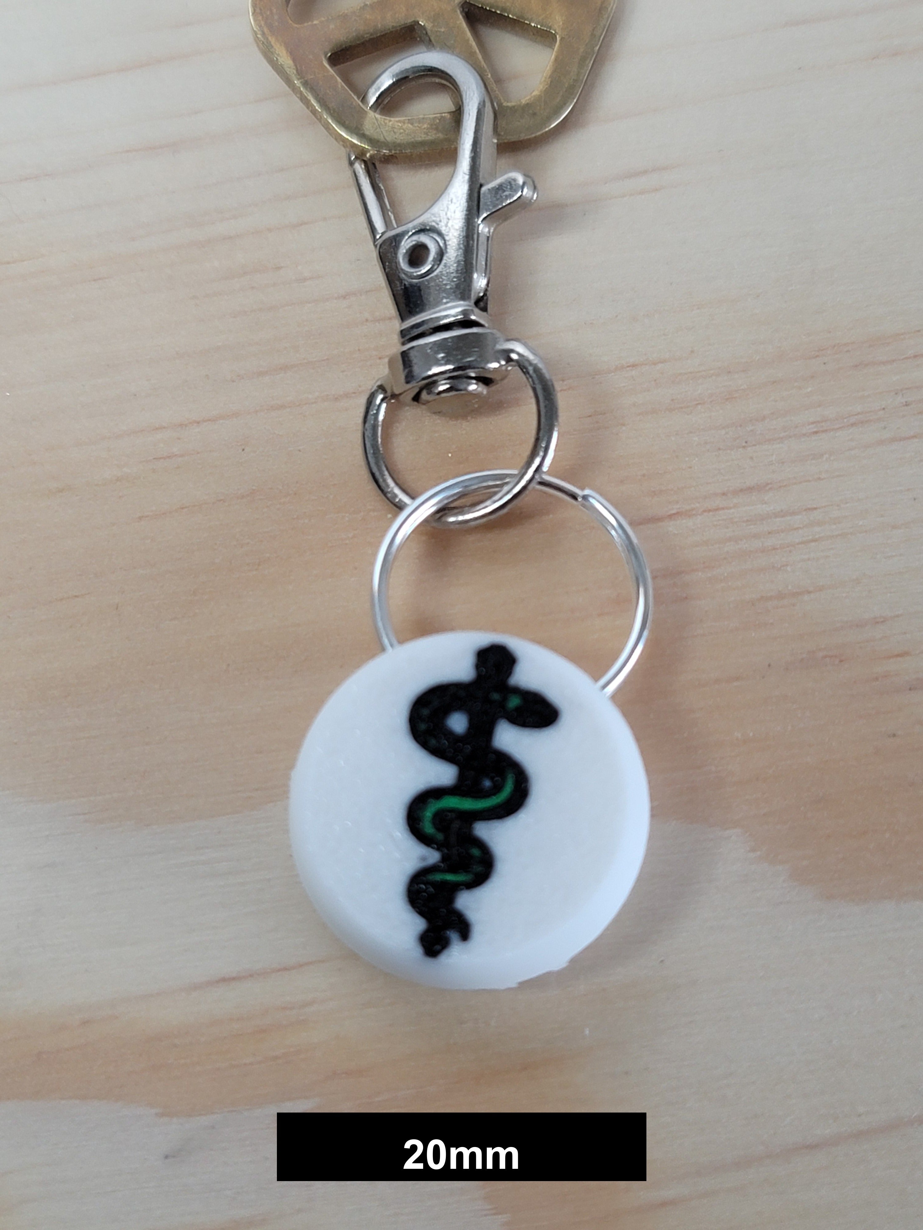3D Printed Medical Keychain Fob – Multicolor Healthcare Zipper Pull