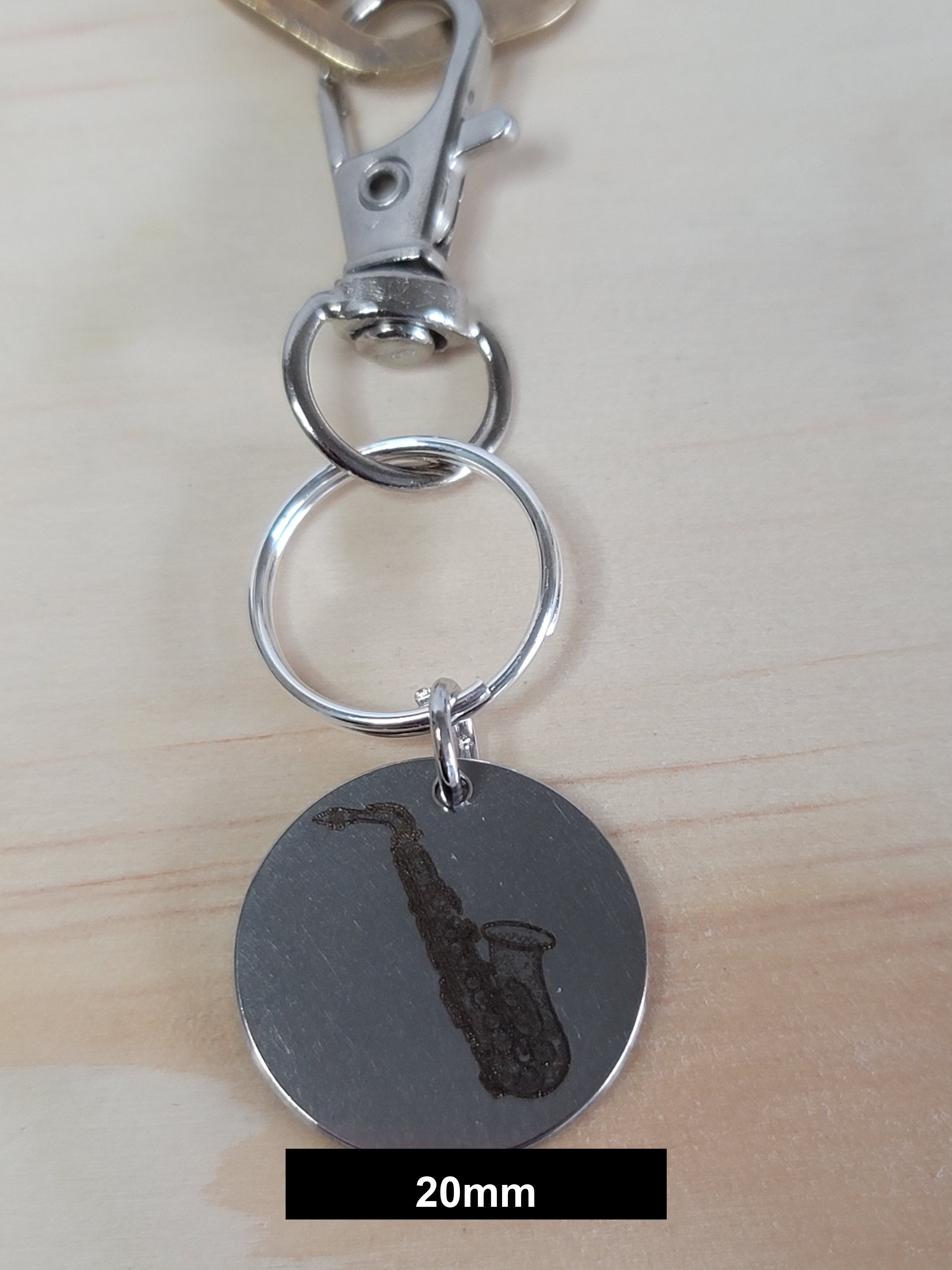 Saxophone Engraved Fob