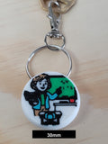 Teacher Fob Keychain: Multicolor 3D Printed Teacher Accessory (30mm)