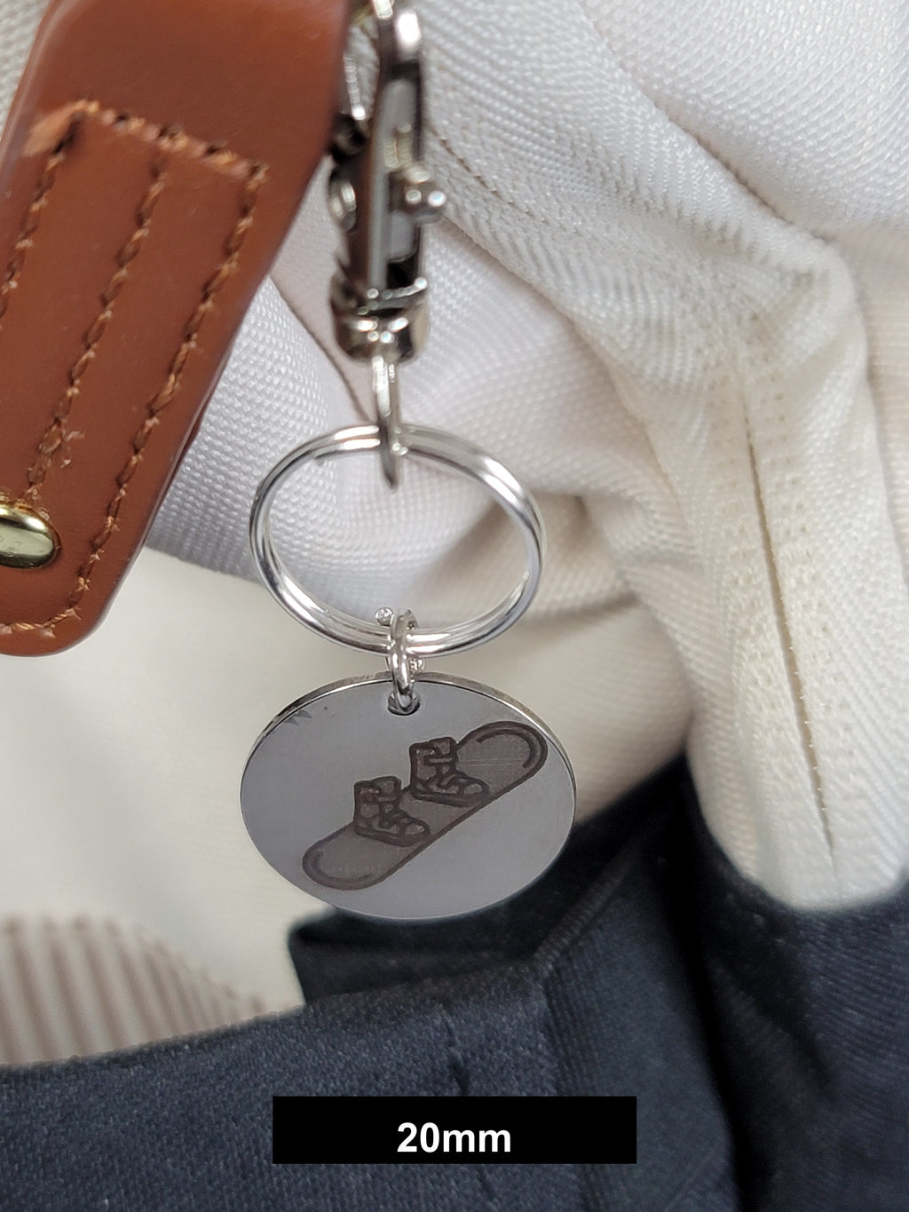 Snowboard Engraved Fob