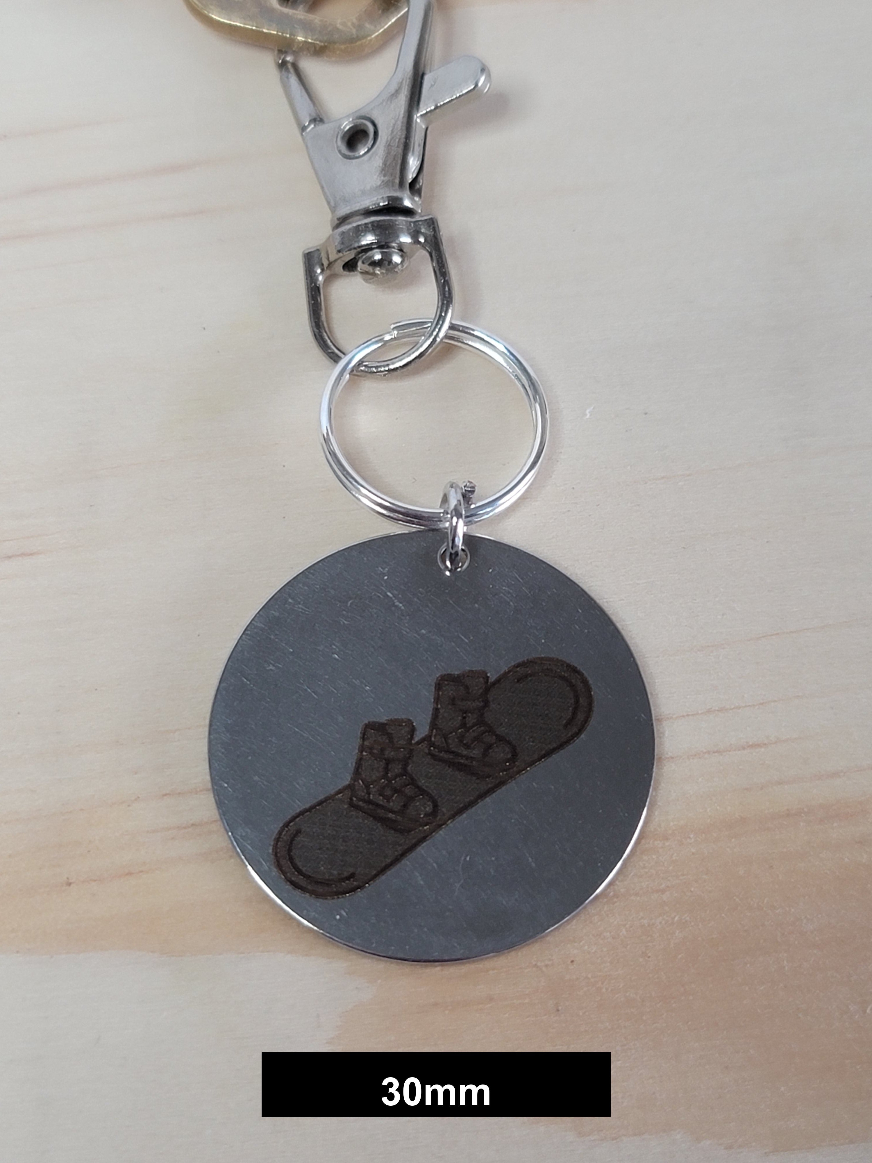 Snowboard Engraved Fob
