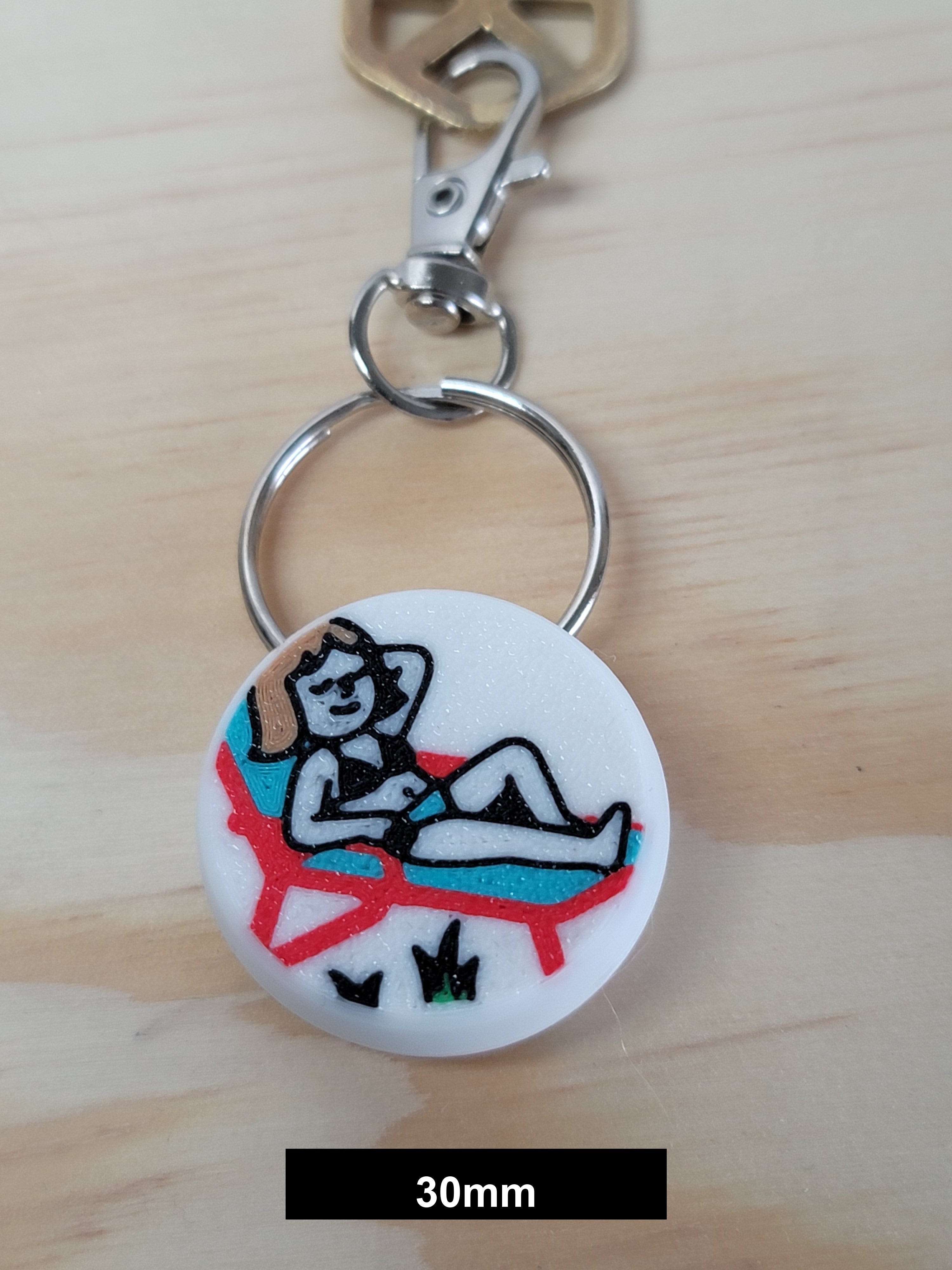 3D Printed Suntan Fob Keychain – Multicolor Summer Beach Accessory