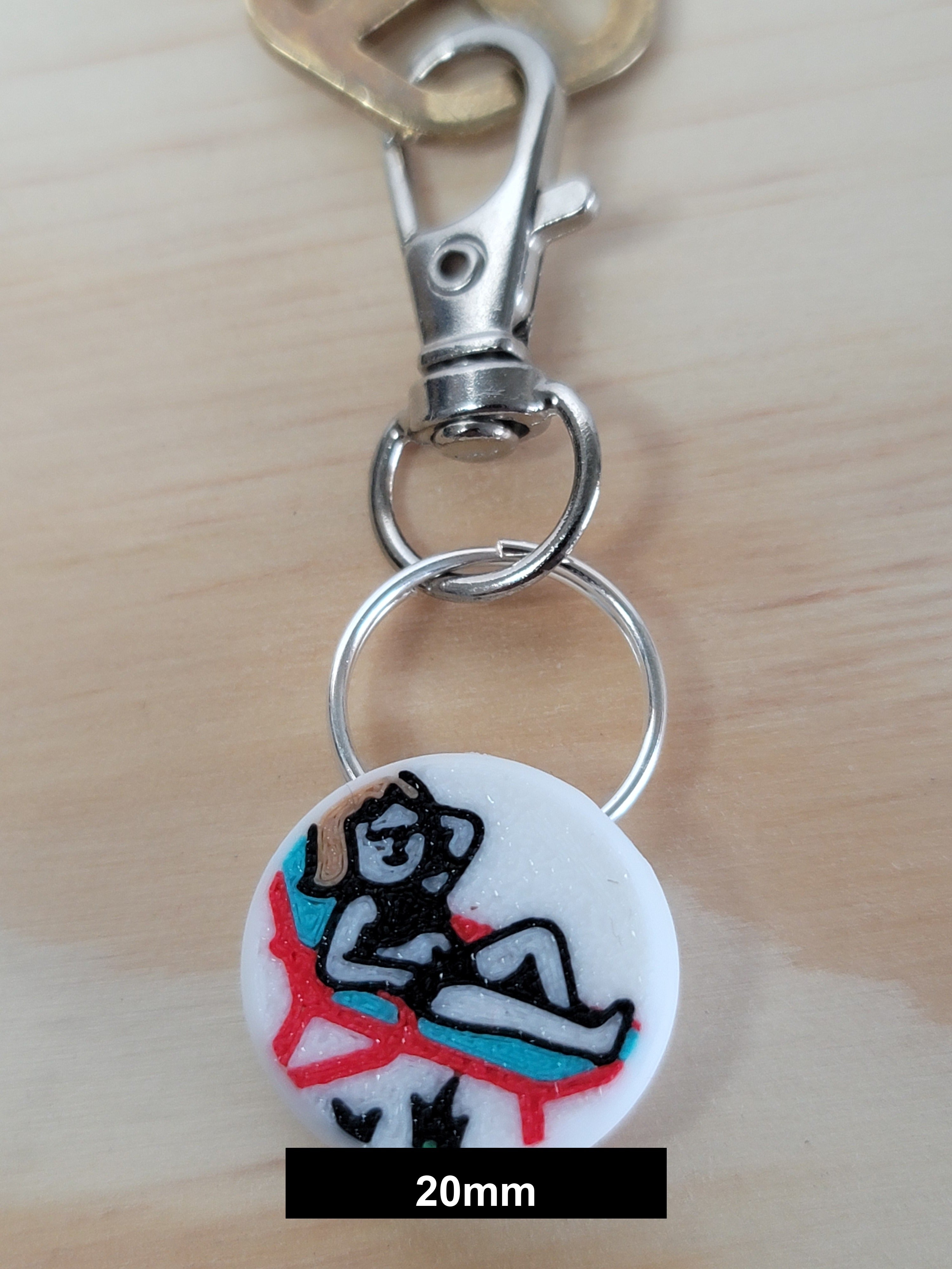 3D Printed Suntan Fob Keychain – Multicolor Summer Beach Accessory