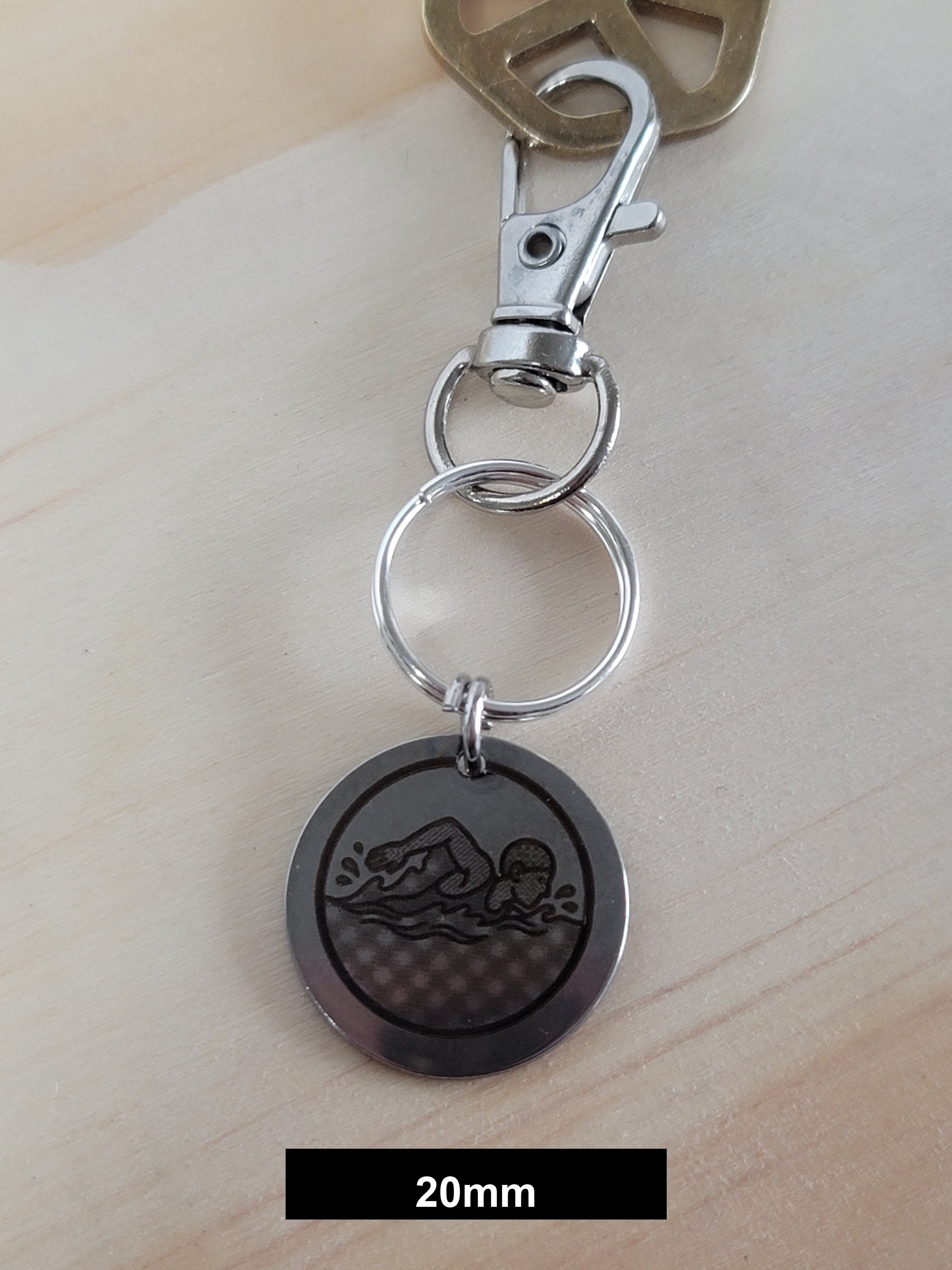 Swimming Engraved Fob