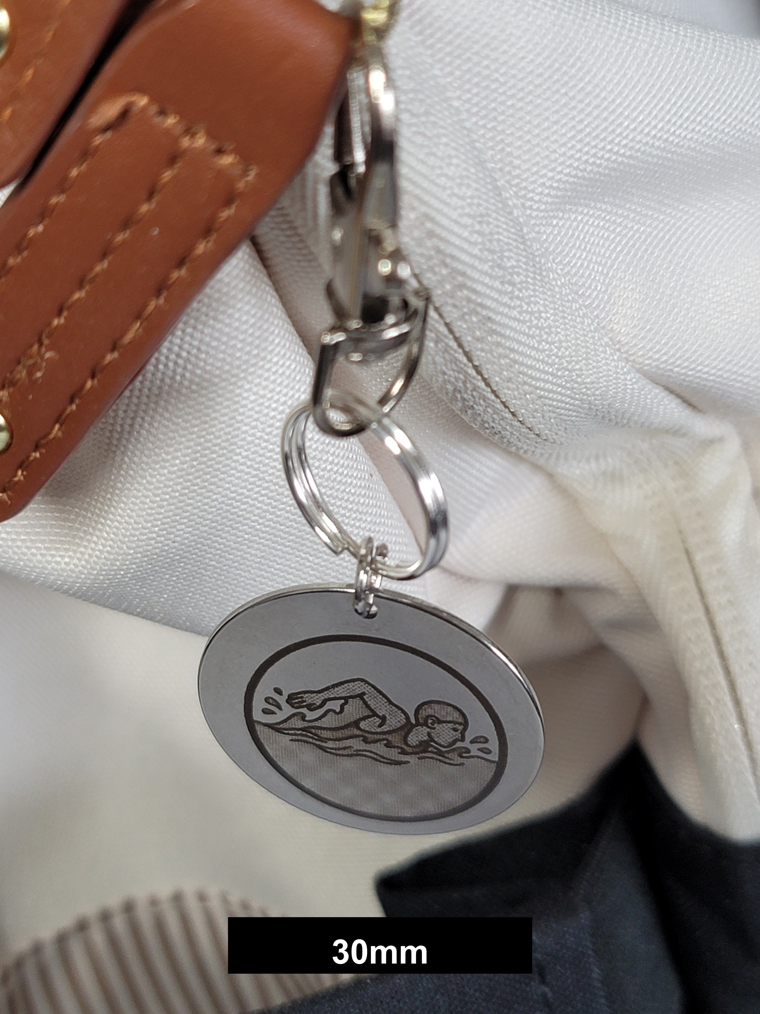 Swimming Engraved Fob