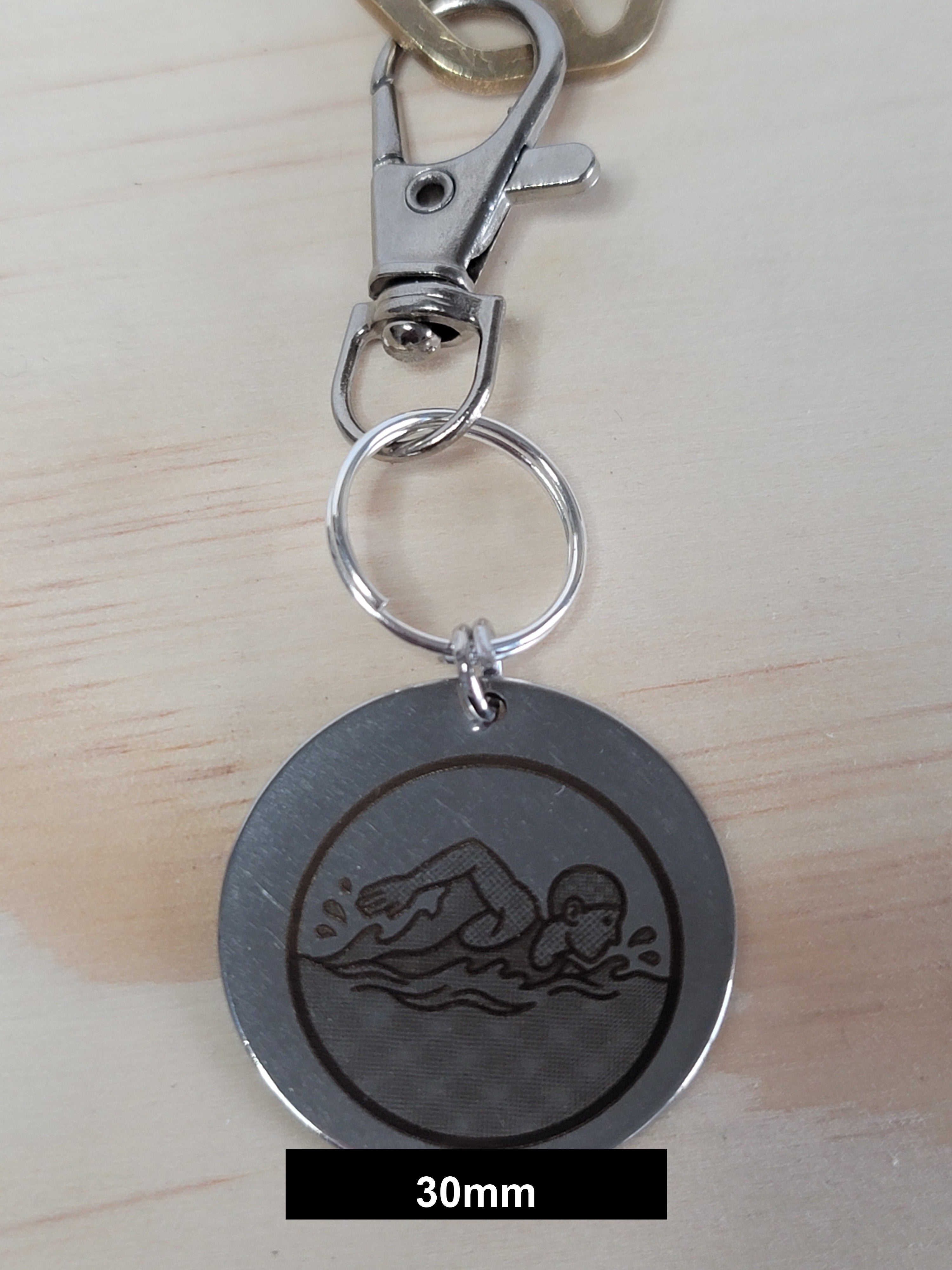 Swimming Engraved Fob